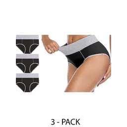 Diving Deep Women Pack of 4 Colourblocked Cotton Low Rise Hipster Briefs-picture-40