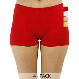 Diving Deep Women Pack of 4 Cotton Assorted Boy Shorts-picture-39