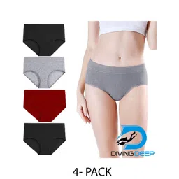 Diving Deep Women Pack of 4 Cotton Hipster Briefs-picture-19