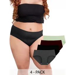 Diving Deep Women Pack of 4 Cotton Hipster Briefs-picture-17