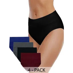 Diving Deep Women Pack of 4 Cotton Hipster Briefs-picture-15