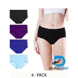 Diving Deep Women Pack of 4 Cotton Hipster Briefs image 1