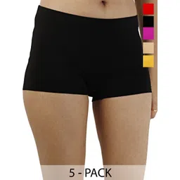 Diving Deep Women Pack of 5 Cotton Boy Shorts Briefs-picture-18