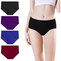 diving deep Women’s Cotton Mid Waist Panties | Seamless Comfortable Underwear | Panties for Women Briefs Panty Set for Women – Pack of 4-picture-12