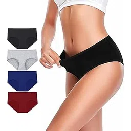 diving deep Womens Underwear Soft Cotton Hipster Panties Breathable Briefs Panties for Women Mid Waist Stretchy Underpants Multipack Panties (Pack of 4)-picture-13