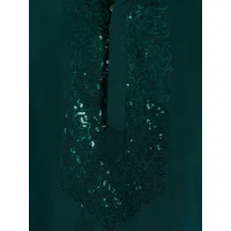 DIVISIVE Embroidered Mandarin Collar Sequinned Kurta With Pyjamas image 4