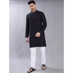 DIVISIVE Floral Embroidered Mandarin Collar Thread Work Straight Kurta-picture-26