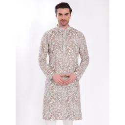 DIVISIVE Floral Printed Mandarin Collar Straight Kurta-picture-33