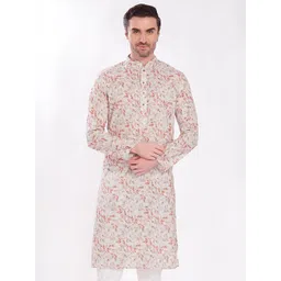 DIVISIVE Floral Printed Mandarin Collar Straight Kurta-picture-23