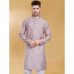 DIVISIVE Men Embroidered Mirror Work Kurta-picture-38