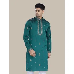 DIVISIVE Men Ethnic Motifs Embroidered Mandarin Collar Straight Kurta-picture-39