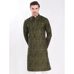 DIVISIVE Men Geometric Printed Daily Cotton Straight Kurta-picture-13