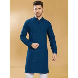 DIVISIVE Men Geometric Thread Work Kurta-picture-40