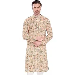 divisive Men's Linen Cotton Blend Printed Regular Fit Long Kurta-picture-56