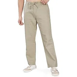 divisive Men's Relaxed Fit Cotton Linen Blend Trousers-picture-48