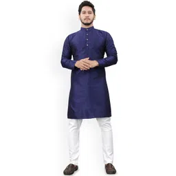 Divra Clothing Band Collar Thread Work Jacquard Straight Kurta-picture-17