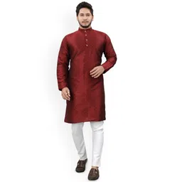 Divra Clothing Mandarin Collar Jacquard Straight Kurta-picture-41