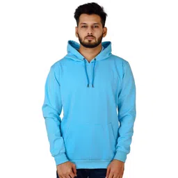 Divra Clothing Unisex Turquoise Blue Hooded Sweatshirt-picture-37