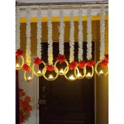 Divyakosh 5 Pcs Floral Hanging Garlands with Decorative Rings & LED Lights-picture-34