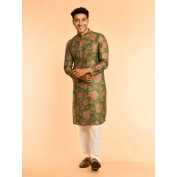 Diwas by Manyavar Floral Embroidered Mandarin Collar Kurta-picture-36