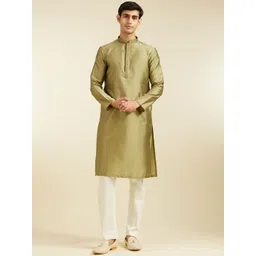 Diwas by Manyavar Floral Woven Design Mandarin Collar Straight Kurta-picture-25