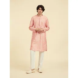 Diwas by Manyavar Geometric Embroidered Mandarin Collar Sequinned Kurta-picture-18