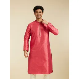 Diwas by Manyavar Geometric Embroidered Sequinned Mandarin Collar Straight Kurta-picture-25