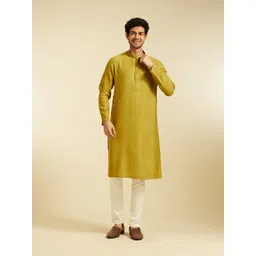 Diwas by Manyavar Geometric Woven Design Mandarin Collar Straight Kurta-picture-26