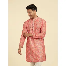 Diwas by Manyavar Leheriya Printed Mandarin Collar Straight Kurta-picture-29