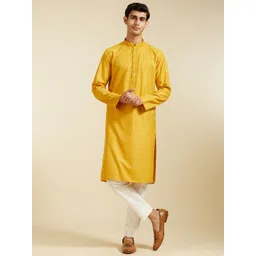 Diwas by Manyavar Mandarin Collar Straight Kurta-picture-23