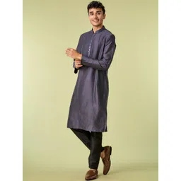Diwas by Manyavar Men Ethnic Motifs Embroidered Regular Thread Work Kurta with Trousers-picture-41