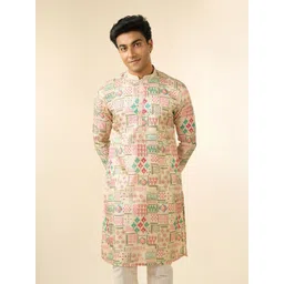 Diwas by Manyavar Men Ethnic Motifs Printed Festive Straight Kurta-picture-32