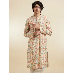 Diwas by Manyavar Men Floral Printed Festive Straight Kurta-image-26
