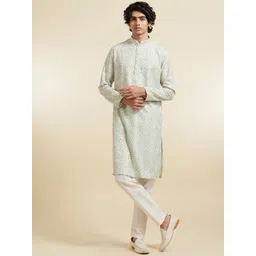 Diwas by Manyavar Men Floral Printed Kurta with Pyjama-image-23