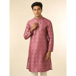 Diwas by Manyavar Men Printed Mandarin Collar Full Sleeves Straight Kurta-image-33