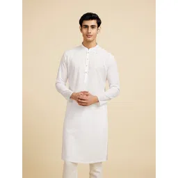 diwas by manyavar Men Solid Cotton Blend Straight Kurta-picture-27