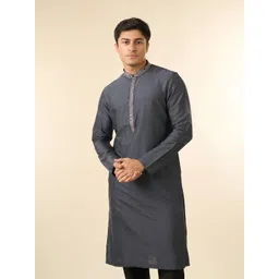 Diwas by Manyavar Men Solid Festive Straight Kurta-picture-14