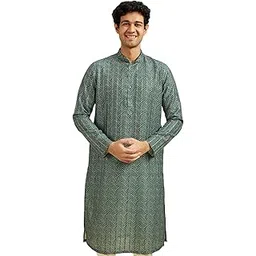 diwas by manyavar Men's Art Silk Printed Kurta (1pc)-picture-54