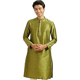 diwas by manyavar Men's Art Silk Sequined Kurta (1pc)-picture-10