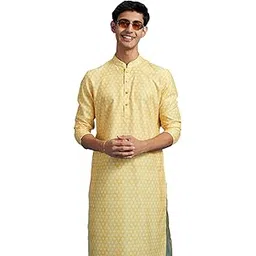 diwas by manyavar Men's Cotton Blend Printed Kurta (1pc)-picture-42