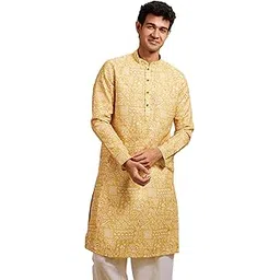 diwas by manyavar Men's Cotton Blend Printed Kurta (1pc)-picture-27