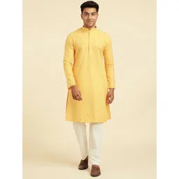 Diwas by Manyavar Woven Design Mandarin Collar Straight Kurta-picture-20