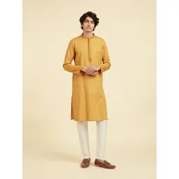 Diwas by Manyavar Yoke Design Mandarin Collar Straight Kurta-picture-28