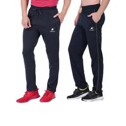 Diwazzo Men Pack Of 2 Brand Logo Cotton Track Pants-picture-42