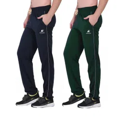 Diwazzo Men Pack Of 2 Brand Logo Cotton Track Pants-picture-20