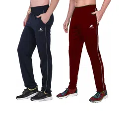 Diwazzo Men Pack Of 2 Brand Logo Cotton Track Pants-picture-40