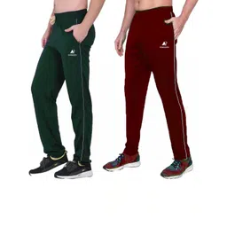 Diwazzo Men Pack Of 2 Brand Logo Cotton Track Pants-picture-38