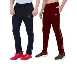 Diwazzo Men Pack Of 2 Brand Logo Cotton Track Pants-picture-31