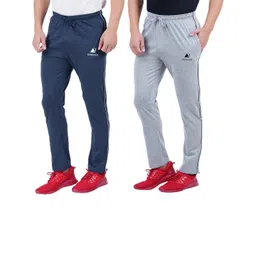 Diwazzo Men Pack Of 2 Brand Logo Cotton Track Pants-picture-11