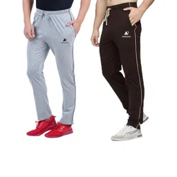 Diwazzo Men Pack of 2 Brand Logo Cotton Track Pants-picture-29